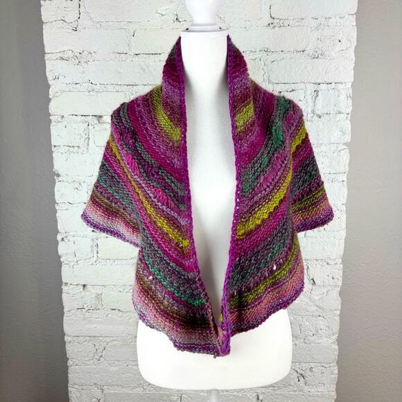 Handmade Multicolor Knit Shawl - Picture 1 of 2